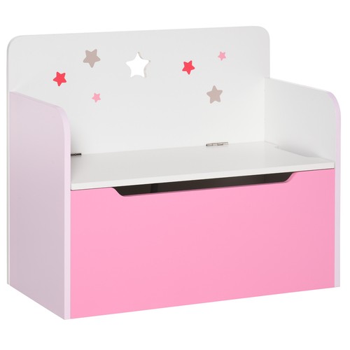 Homcom kids wooden toy box - wooden,