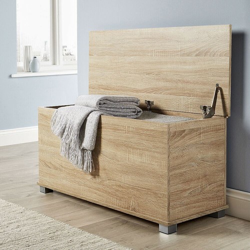 Ottoman storage chest oak - ottoman,