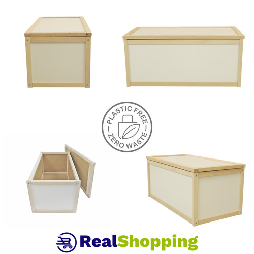 Natural wooden toy box - wooden,