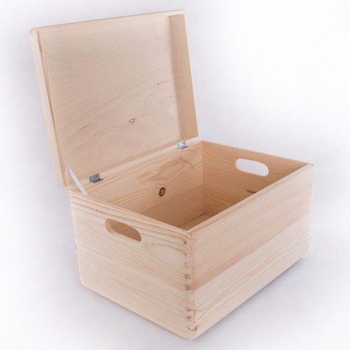Large wooden storage box - wooden,