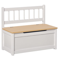 HOMCOM 2 In 1 Wooden Toy Box