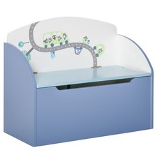 HOMCOM Kids Wooden Toy Box